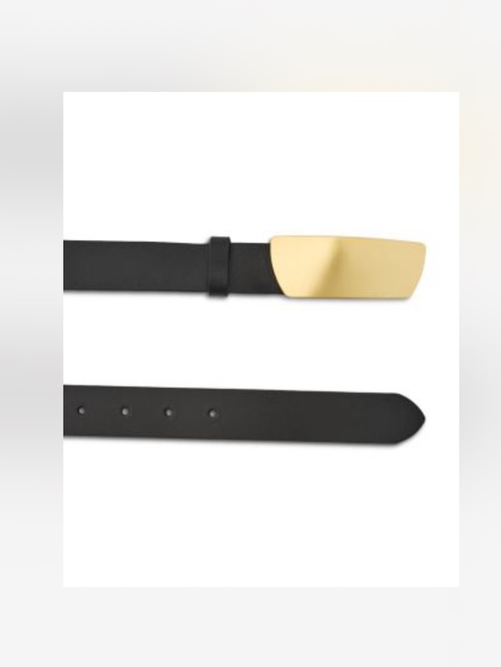 MADEWELL Black Leather Belt with Gold Buckle Size M Medium New without tags $70 main image 9